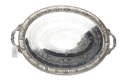 Lot 1103 - VICTORIAN SILVER SERVING TRAY