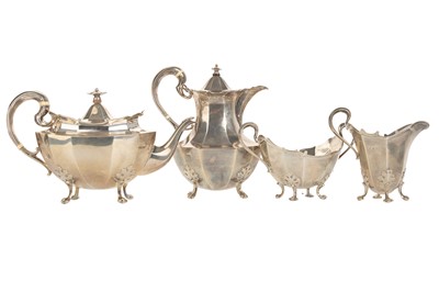 Lot 1105 - GEORGE VI SILVER FOUR PIECE TEA SERVICE