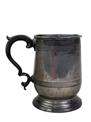 Lot 154 - HAMMERED PEWTER SUGAR AND CREAM