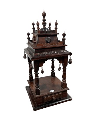 Lot 1579 - ANGLO INDIAN HARDWOOD POOJA/MANDIR
