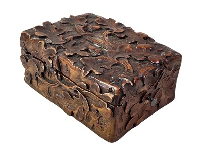 Lot 155 - CHINESE BRASS BOUND WOOD CASKET