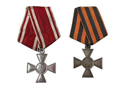 Lot 99 - TWO REPLICA RUSSIAN IMPERIAL CROSS OF ST. GEORGE MEDALS