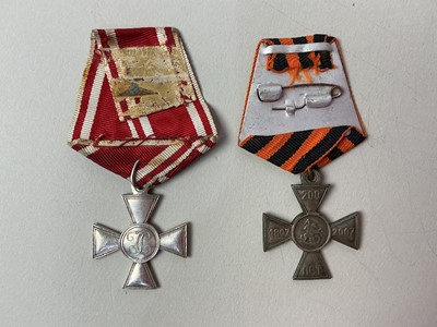 Lot 99 - TWO REPLICA RUSSIAN IMPERIAL CROSS OF ST. GEORGE MEDALS