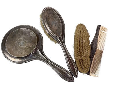 Lot 124 - SILVER DRESSING TABLE PART SET