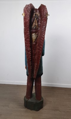 Lot 1259 - TWO NATIVE AMERICAN CIGAR STORE ADVERTISING CARVED WOOD FIGURES