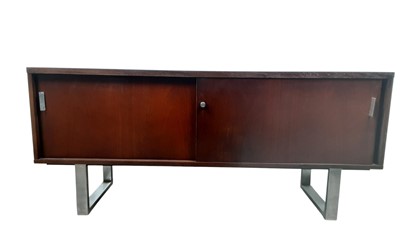 Lot 170 - MODERN STAINED WOOD DESK