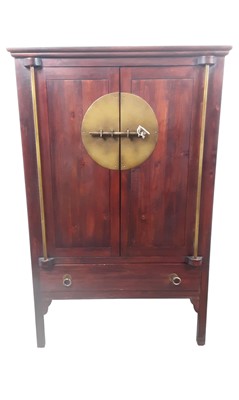 Lot 164 - CONTEMPORARY CHINESE HARDWOOD CABINET