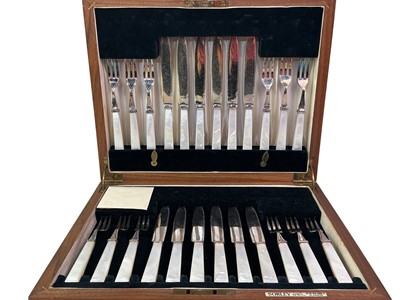 Lot 109 - SUITE OF FRUIT KNIVES AND FORKS