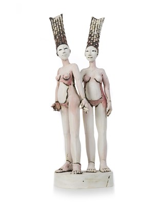 Lot 1425 - SALLY MACDONELL CERAMIC FIGURE GROUP