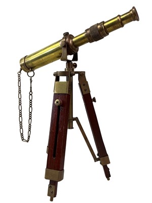 Lot 127 - SMALL BRASS SIGHTING TELESCOPE
