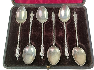 Lot 199 - SET OF SIX VICTORIAN SILVER APOSTLE SPOONS
