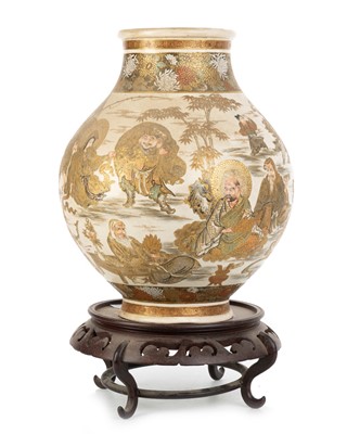 Lot 1589 - JAPANESE SATSUMA VASE