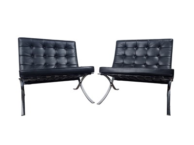 Lot 555 - PAIR OF KNOLL STUDIO BARCELONA CHAIRS