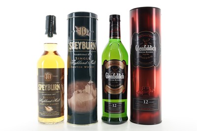 Lot 405 - GLENFIDDICH 12 YEAR OLD AND SPEYBURN 10 YEAR OLD