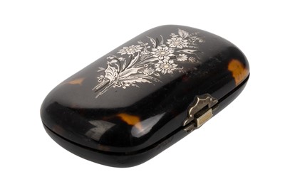 Lot 1154 - VICTORIAN INLAID TORTOISESHELL COIN PURSE