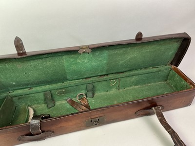 Lot 152 - VICTORIAN BROWN LEATHER SHOTGUN CASE
