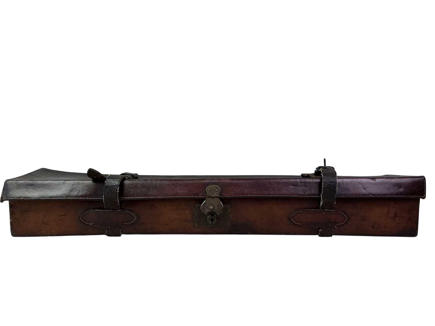 Lot 152 - VICTORIAN BROWN LEATHER SHOTGUN CASE