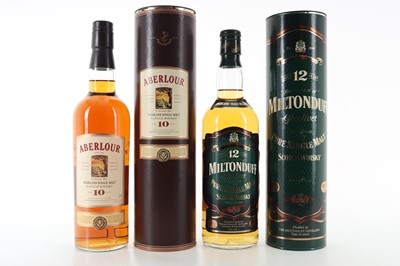 Lot 450 - MILTONDUFF 12 YEAR OLD 75CL AND ABERLOUR 10 YEAR OLD