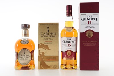 Lot 454 - GLENLIVET 15 YEAR OLD FRENCH OAK RESERVE AND CARDHU GOLD RESERVE