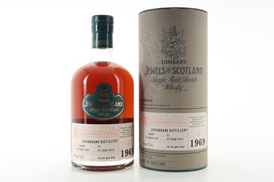 Lot 393 - **SPRINGBANK 1969 45 YEAR OLD LOMBARD JEWELS OF SCOTLAND 75CL