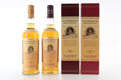 Lot 472 - 2 BOTTLES OF GLENMORANGIE 12 YEAR OLD MILLENNIUM MALT