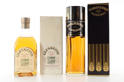Lot 473 - TOMINTOUL-GLENLIVET 12 YEAR OLD PERFUME BOTTLE AND GLEN KEITH 10 YEAR OLD