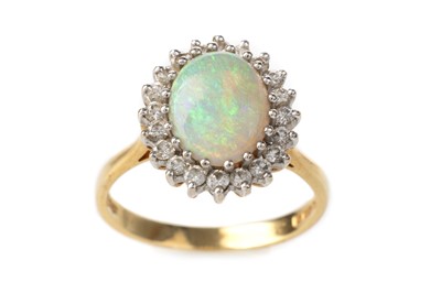Lot 603 - OPAL AND DIAMOND CLUSTER RING