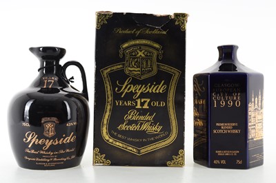 Lot 544 - SPEYSIDE 17 YEAR OLD DECANTER 75CL AND DOUGLAS LAING GLASGOW 1990 CITY OF CULTURE 75CL
