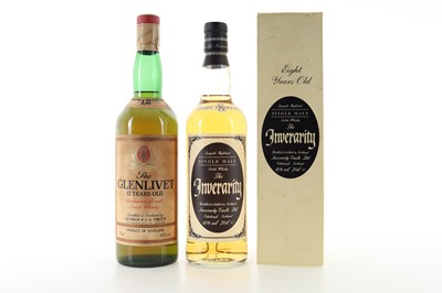 Lot 533 - GLENLIVET 12 YEAR OLD 1980S 75CL AND INVERARITY 8 YEAR OLD