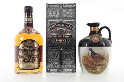 Lot 558 - CHIVAS REGAL 12 YEAR OLD 1L AND RUTHERFORD'S 12 YEAR OLD GROUSE DECANTER 75CL