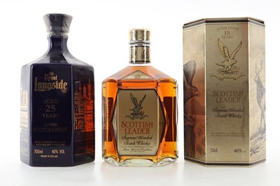 Lot 566 - ROYAL LANGSIDE 25 YEAR OLD AND SCOTTISH LEADER 15 YEAR OLD