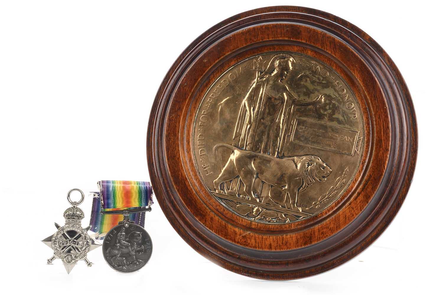 Lot 60 - WWI BRONZE DEATH PLAQUE