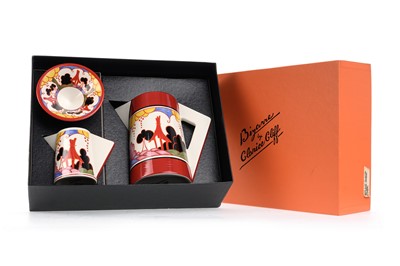 Lot 587 - WEDGWOOOD CLARICE CLIFF BIZARRE COFFEE SERVICE