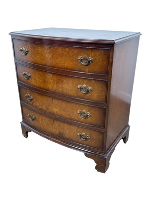 Lot 333 - REPRODUCTION MAHOGANY BOWFRONTED CHEST OF DRAWERS