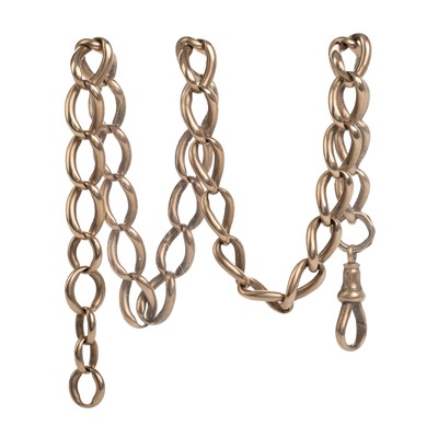 Lot 409 - GOLD ALBERT CHAIN / NECKLACE
