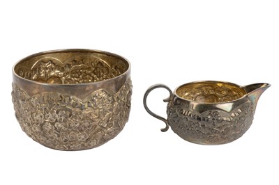 Lot 1165 - LATE VICTORIAN SILVER SUGAR AND CREAM SET