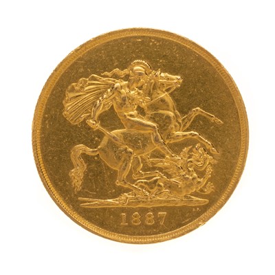 Lot 51 - VICTORIA GOLD FIVE POUND COIN