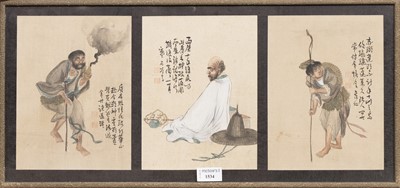 Lot 1534 - CHINESE TRYPTYCH