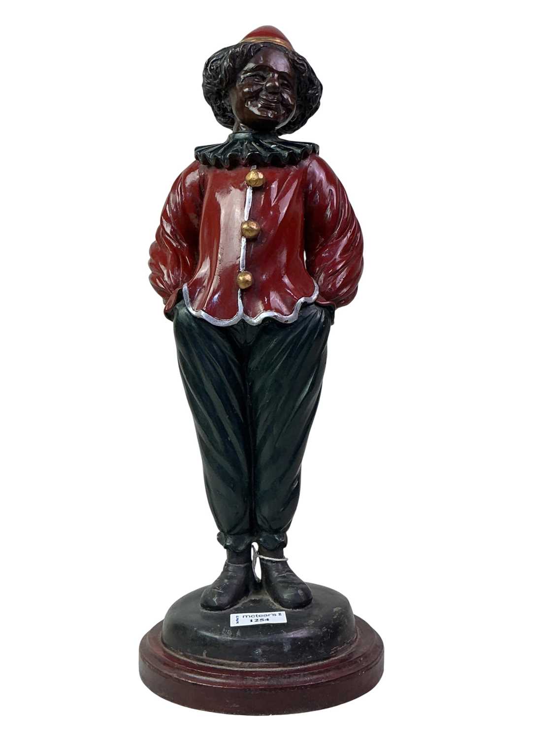 Lot 1254 - BRONZED DOOR STOPPER CLOWN FIGURE
