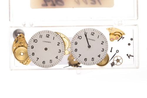 Lot 996 - TWO LONGINES WATCH DIALS along with part...