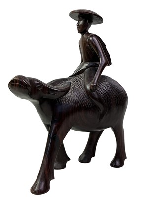 Lot 27 - EAST ASIAN CARVED HARDWOOD FIGURE GROUP