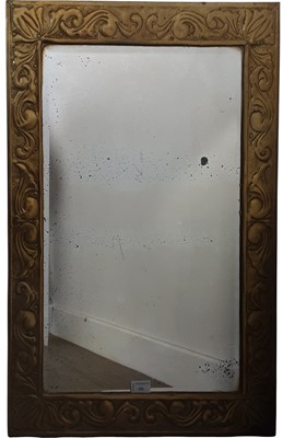 Lot 106 - ARTS & CRAFTS STYLE BRASS WALL MIRROR