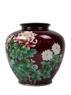 Lot 45 - JAPANESE GINBARI CLOISONNÉ VASE