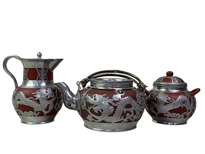 Lot 47 - CHINESE TERRACOTTA FOUR PIECE TEA SERVICE