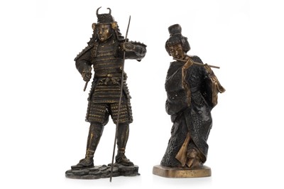 Lot 1609 - TWO JAPANESE BRONZE FIGURES