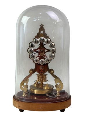Lot 980 - EDWARDIAN BRASS SKELETON MANTEL CLOCK
