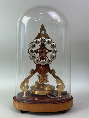 Lot 980 - EDWARDIAN BRASS SKELETON MANTEL CLOCK