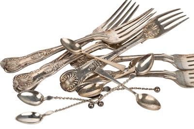 Lot 1173 - GROUP OF SILVER FLATWARE
