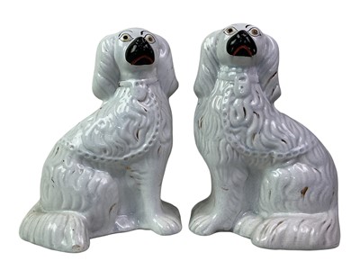 Lot 265 - PAIR OF EARLY STAFFORDSHIRE RABBITS