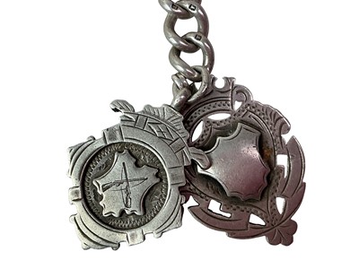 Lot 175 - TWO SILVER MEDAL FOBS